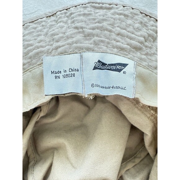 Budweiser Bucket Hat Men Tan Snaps Vented Fishing Beach Beer Drinking Hiking - Picture 3 of 9